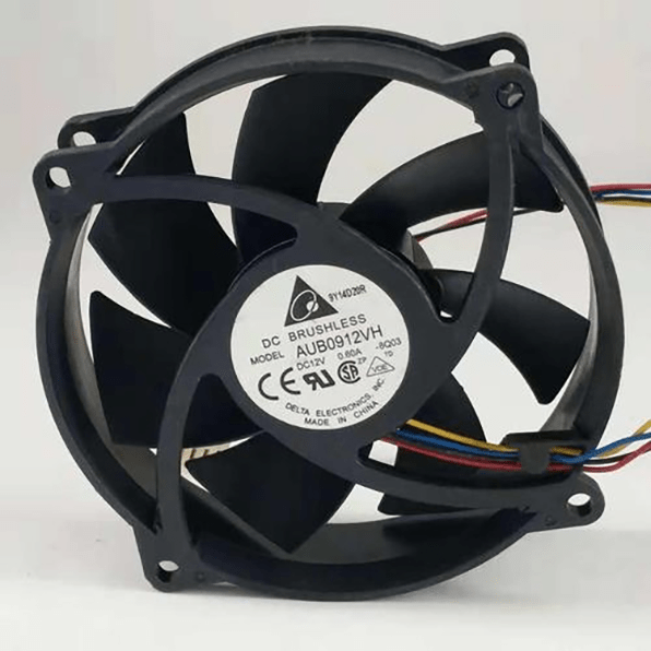 Delta 4-wire fan with 4 wires red, black, yellow, and blue